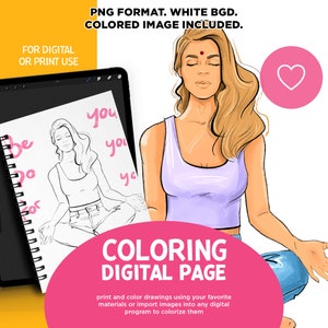 Meditation Coloring Page: Yoga Art (Digital Download)