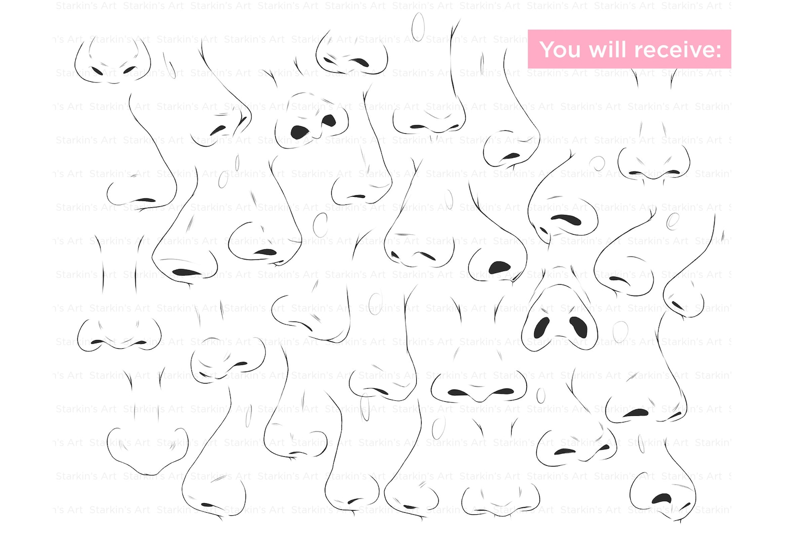 Nose Templates PNG Nose Stamps Nose Shapes Templates Etsy