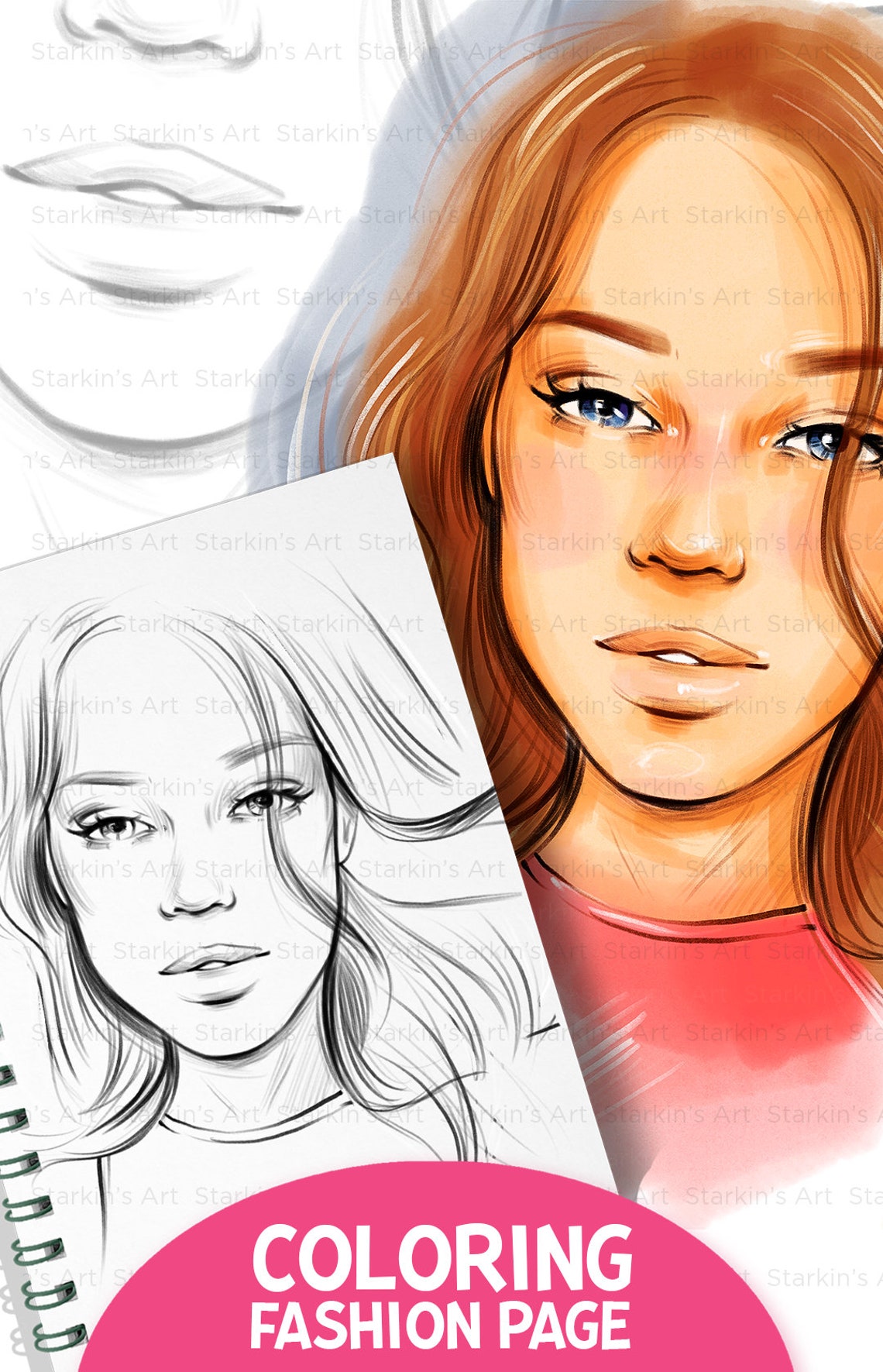 Procreate Coloring Page Fashion Coloring Book Printable Etsy
