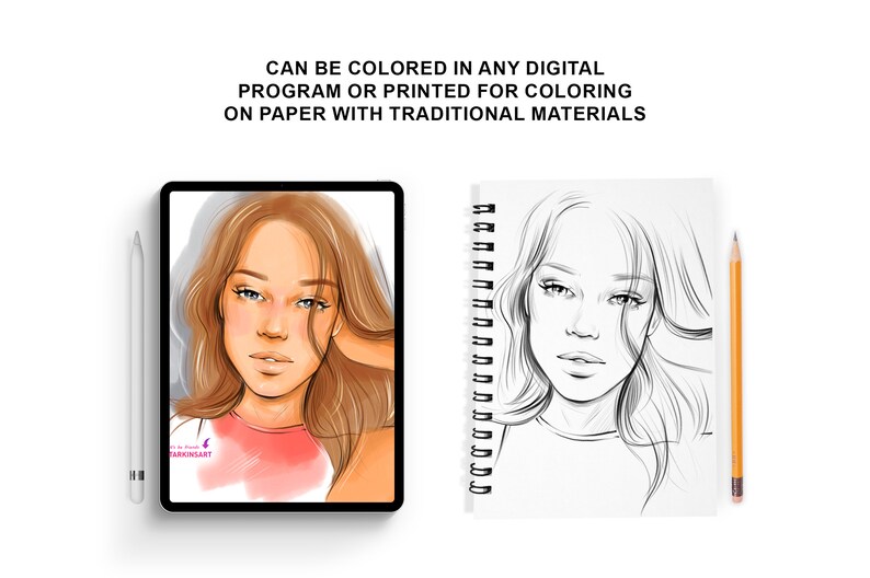 Procreate Coloring Page Fashion Coloring Book Printable Etsy