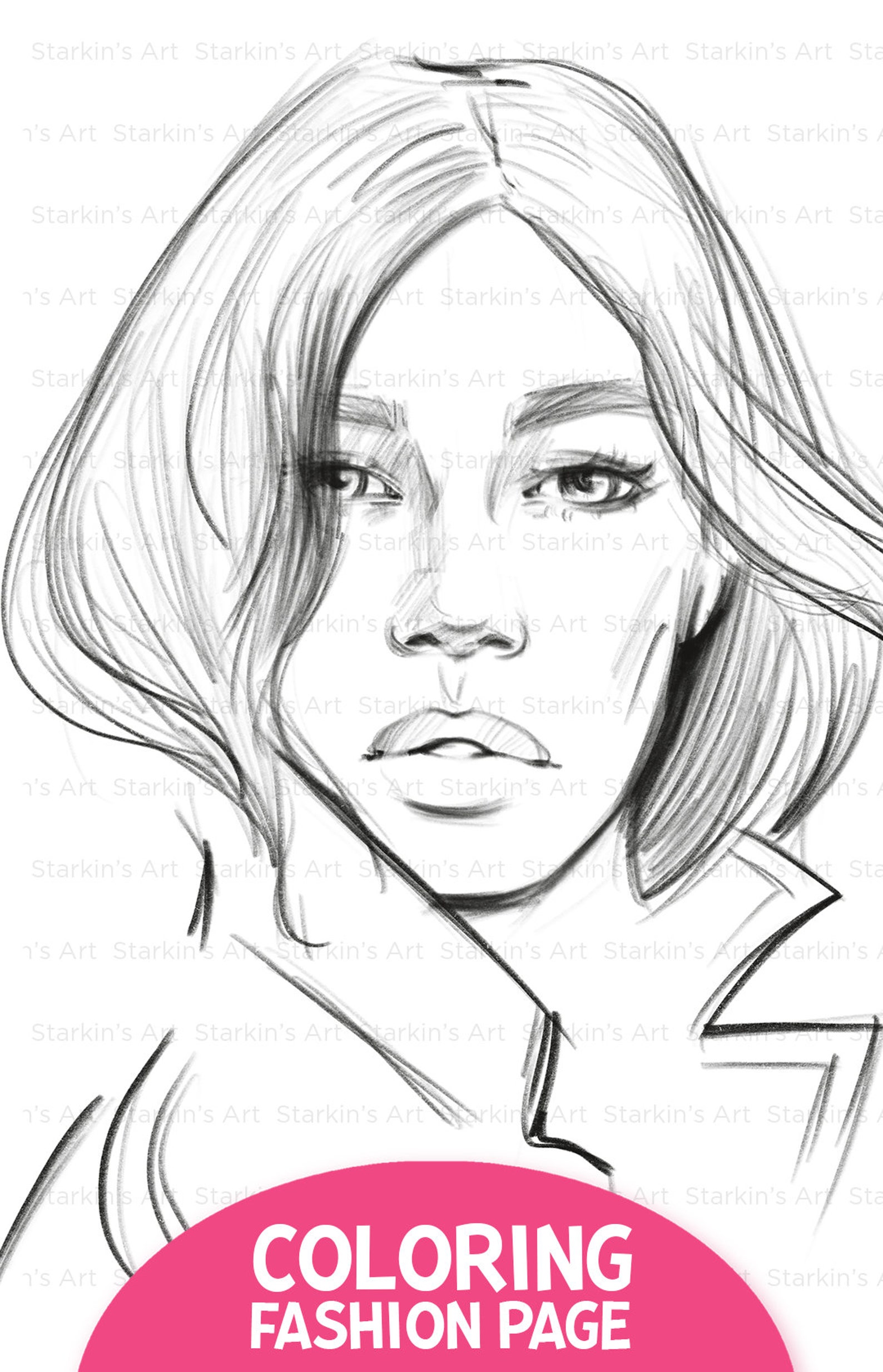 Procreate Coloring Pages Fashion Coloring Book Printable Etsy