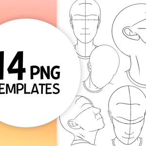 Female Face Templates, Face Croquis, Fashion Croquis, Fashion Illustration Template, Croquis Template, Fashion Face, Face Png, Svg, Drawing