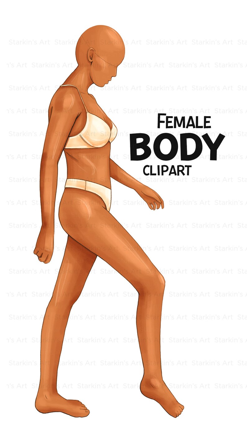 Female Body Clipart Fashion Girl Clipart Black Girl Clipart Etsy