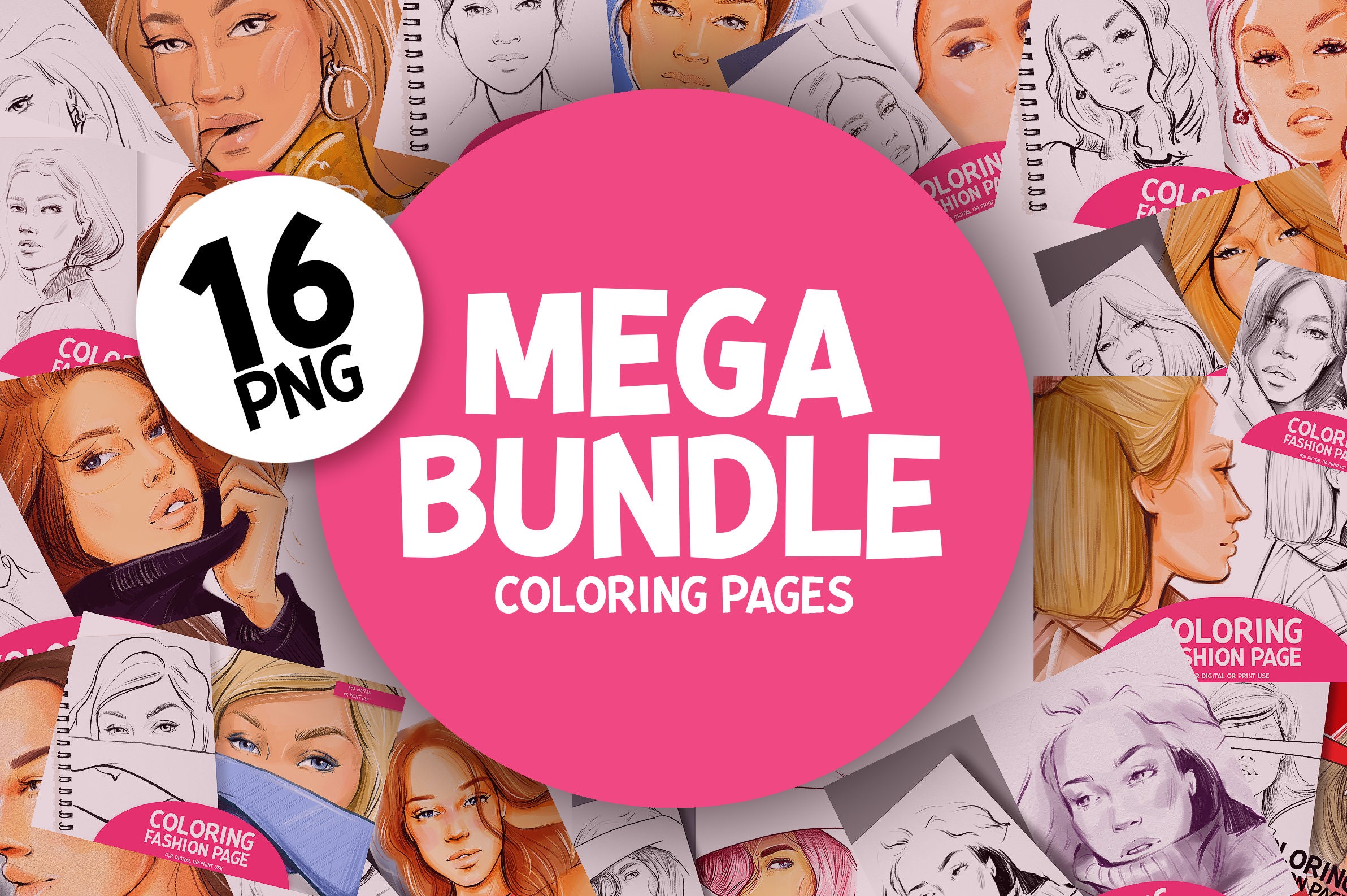 BIG BUNDLE COLORING coloring Book Fashion Coloring Book - Etsy