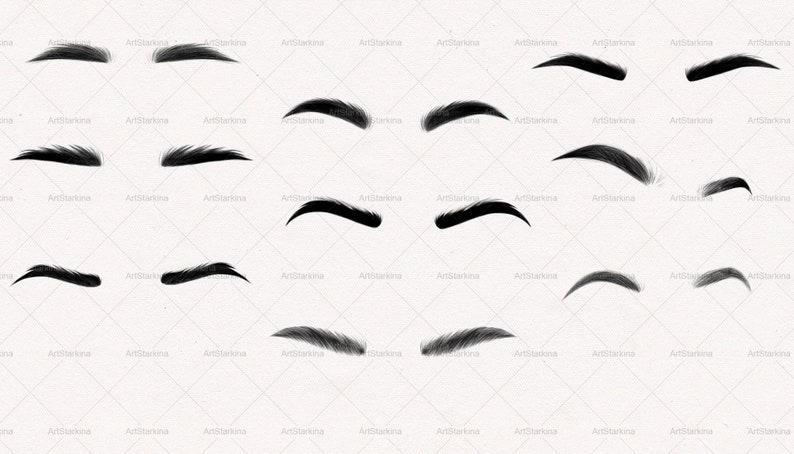 Eyebrows Templates PNG Fashion Templates Digital Coloring - Etsy