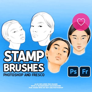 Photoshop Stamp Brushes - Asian Female Faces