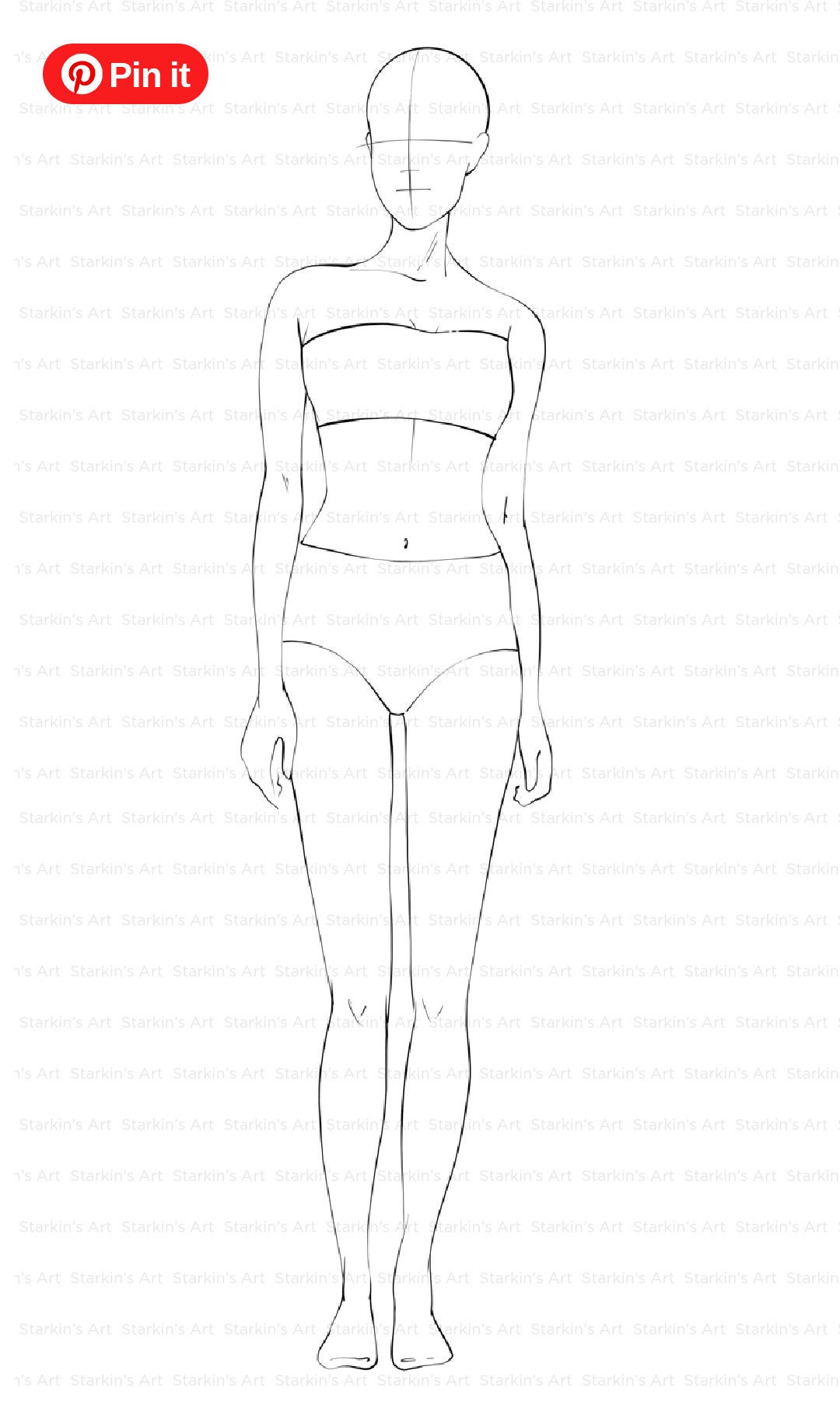 Croquis Template Female Fashion Figure Templates Fashion Design Body Template Drawing Template for Clothing Designers Sample Body Etsy