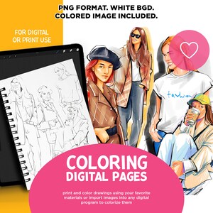 Libro para colorear de moda #libro para colorear, procrear colorear de moda, libro para colorear de moda, páginas para colorear de adultos, chicas de moda png, procrear