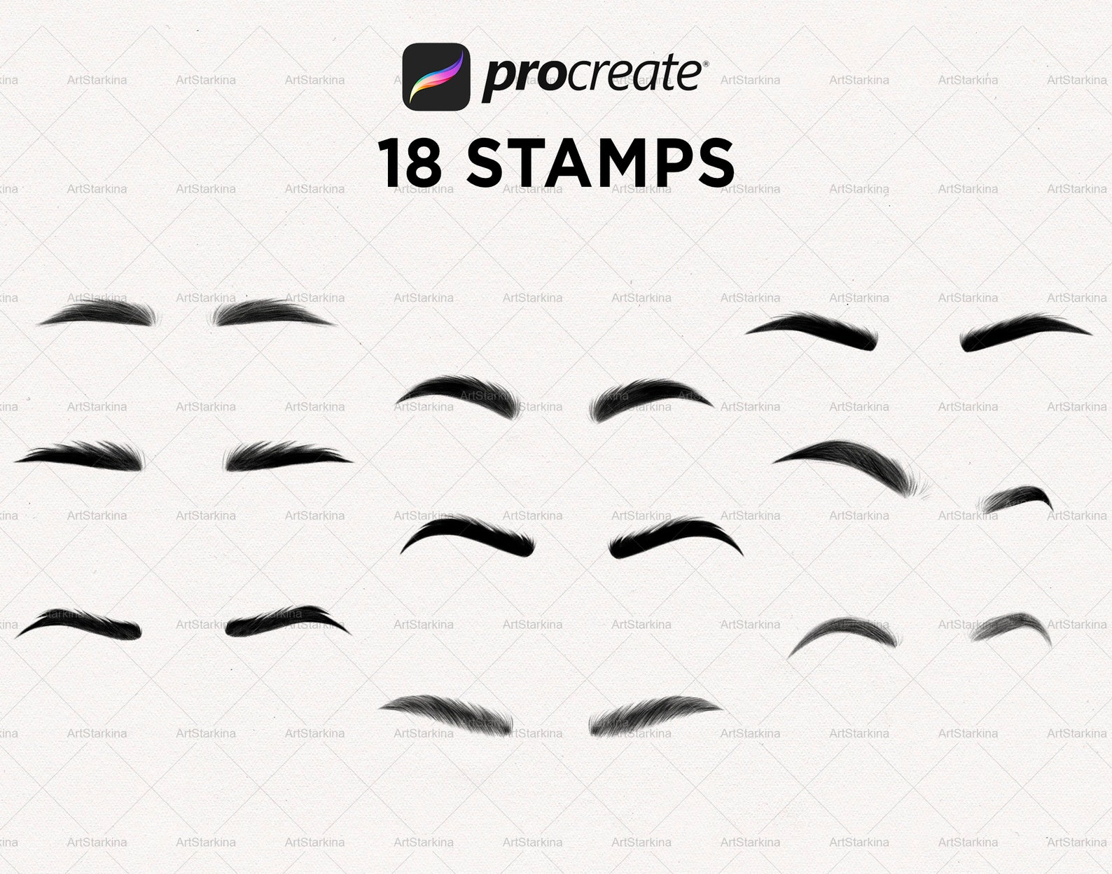 Procreate Eyebrow Stamps Eyebrow Brushes for Procreate Etsy