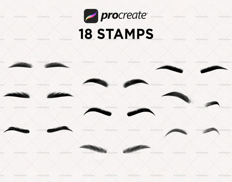Procreate Eyebrow Stamps Eyebrow Brushes for Procreate Etsy