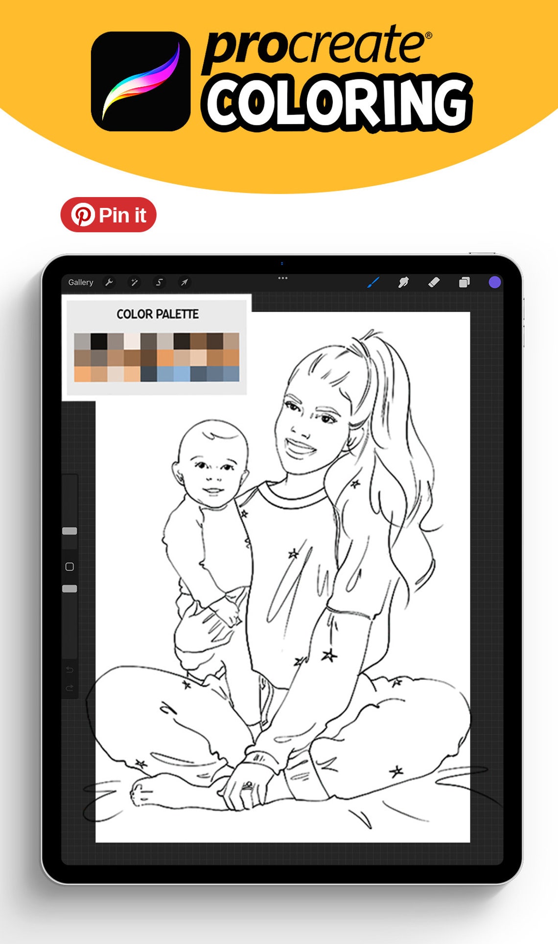 PROCREATE COLORING PAGE coloring Book Procreate Stamp - Etsy
