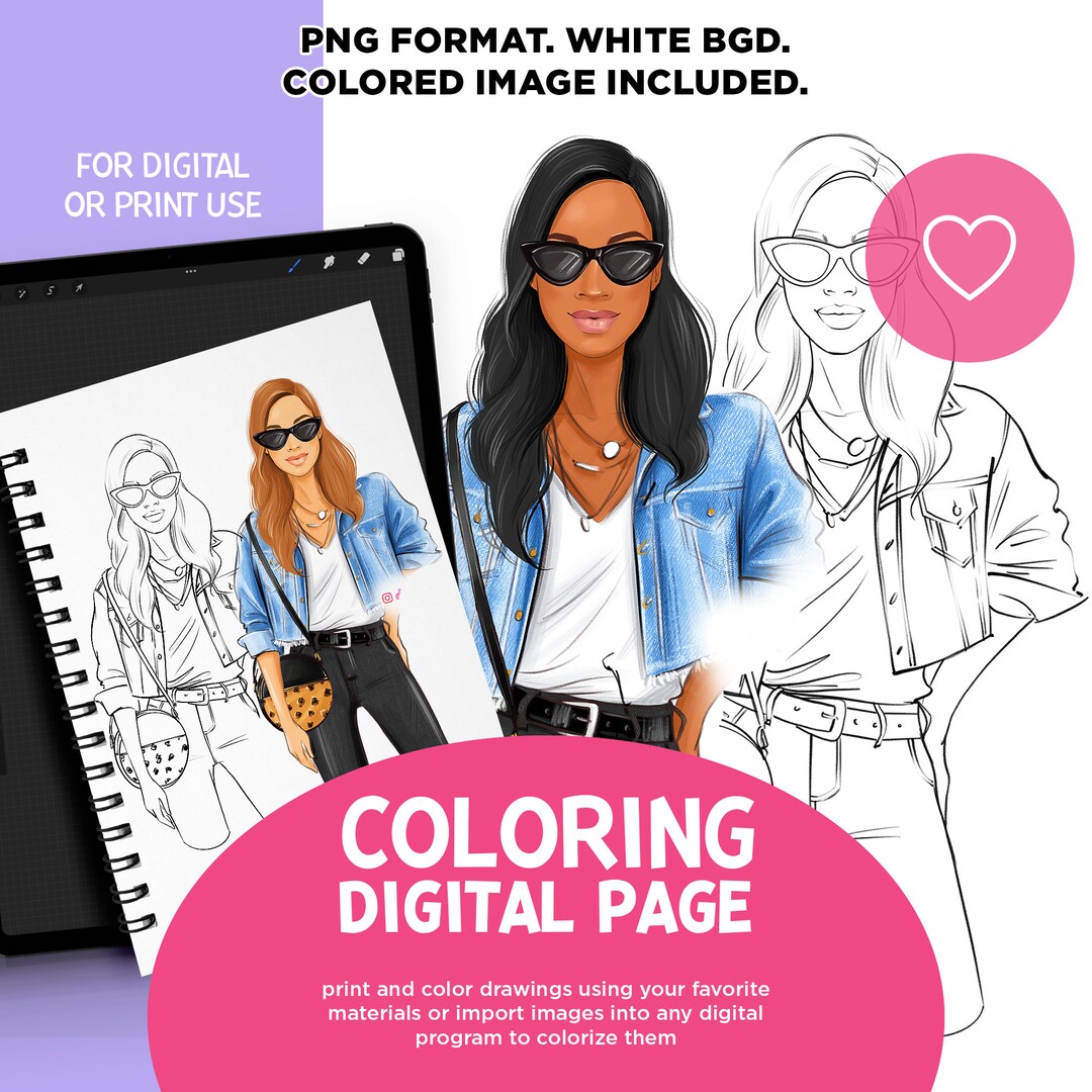 FASHION COLORING PAGE #coloring Pages, Fashion Illustration, Adult