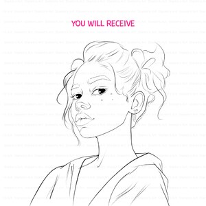 Coloring Page Portrait, Coloring Book, Coloring Pages for Adults