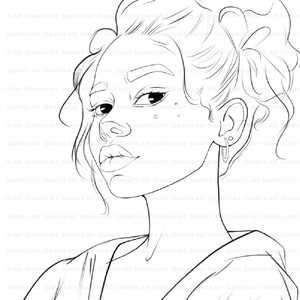Coloring Page Portrait, Coloring Book, Coloring Pages for Adults