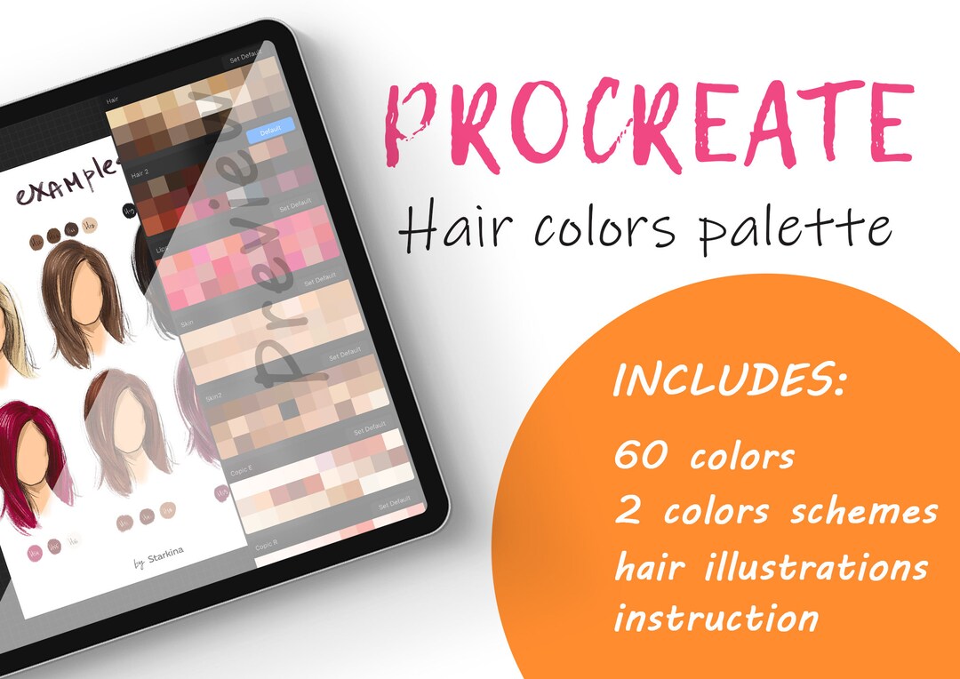 Procreate Hair Colors Palette Hair Palette for Procreate Etsy