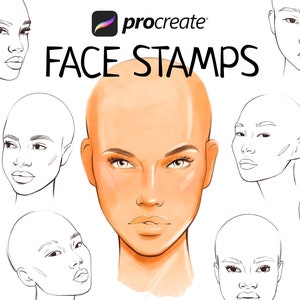 Procreate Stamp Brushes - Women Faces