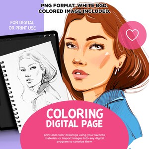 PORTRAIT COLORING PAGE #coloring Pages, Fashion Illustration, Adult ...