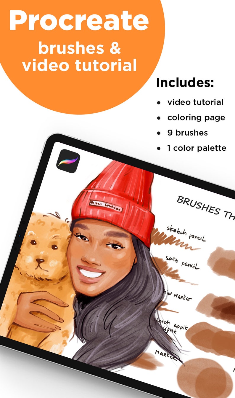 Procreate Drawing Tutorial Procreate Brushes Coloring Page Etsy
