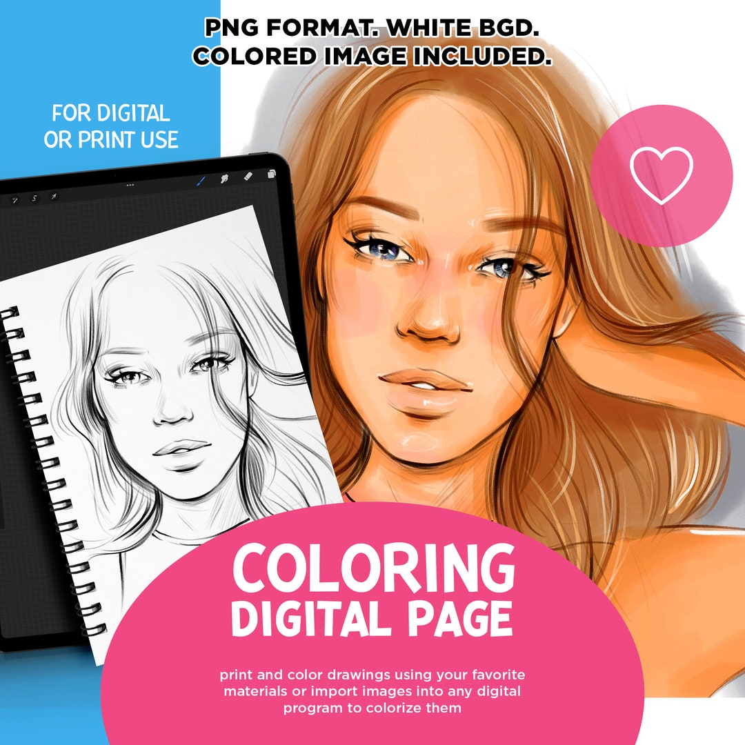 FACE COLORING PAGE fashion Coloring Book, Printable Coloring Pages