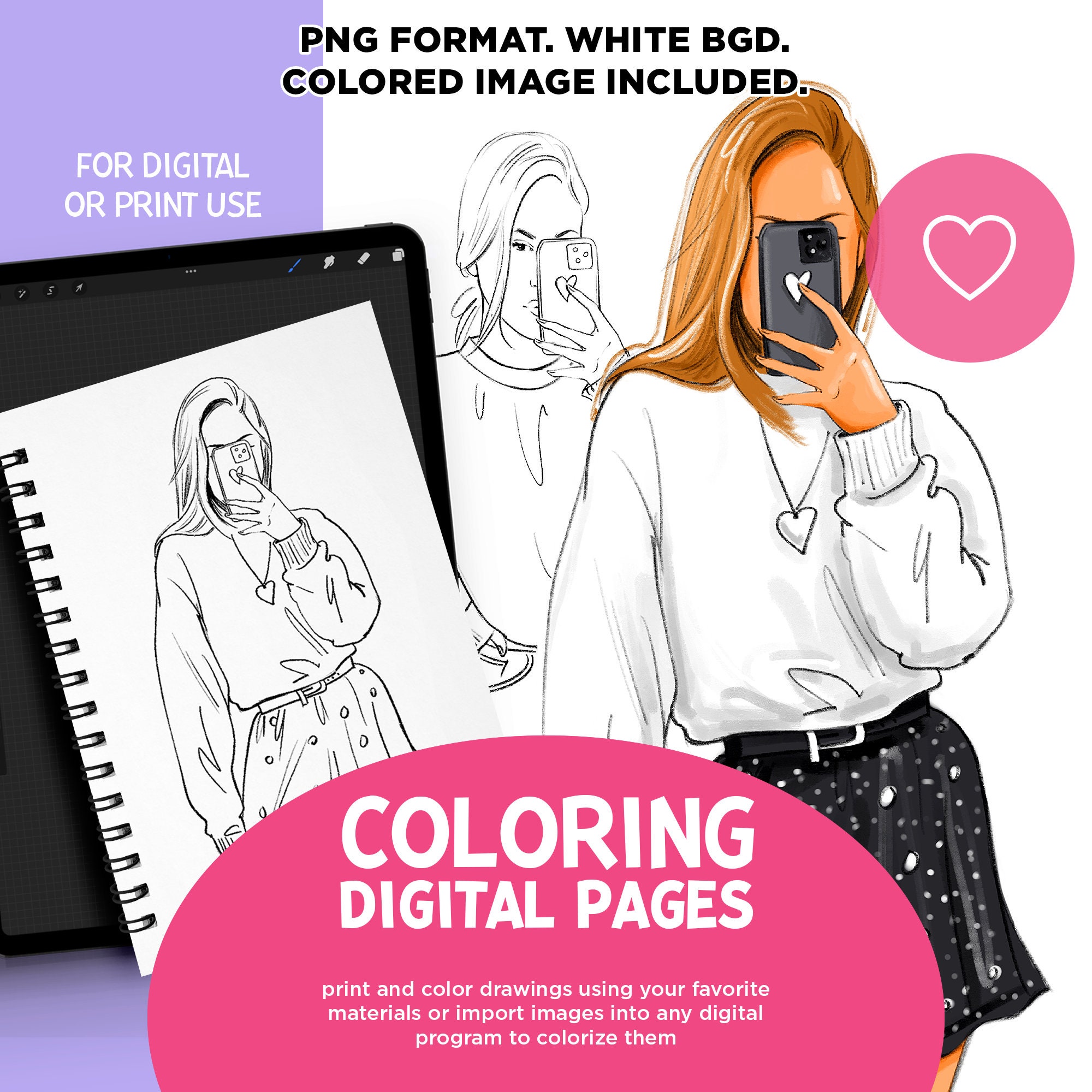 Fashion Coloring Book – Printable & Procreate-Friendly Coloring Pages for Adults and Kids