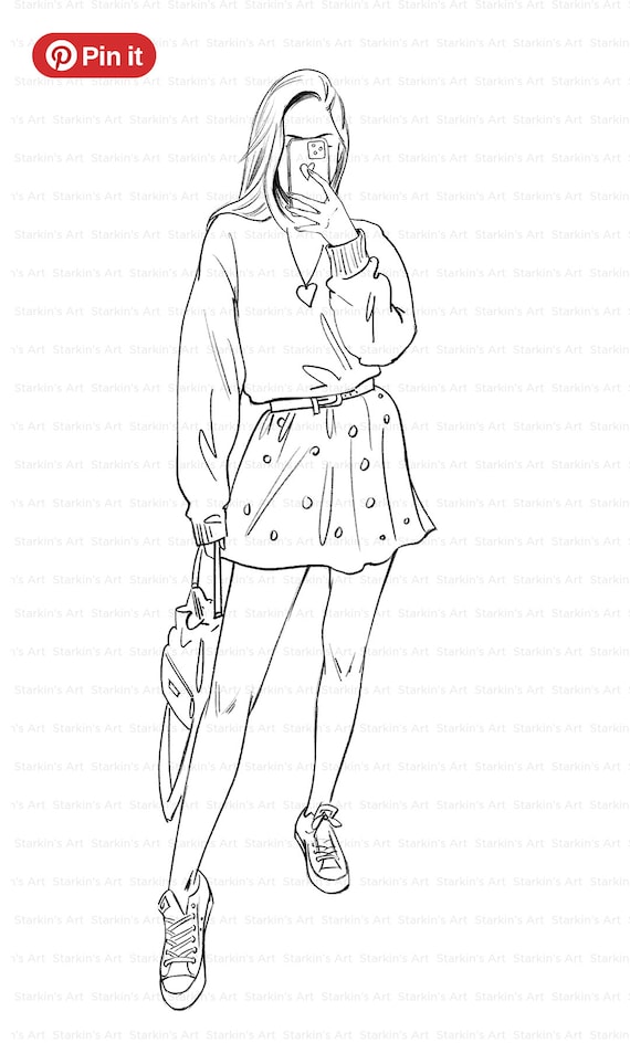 Fashion Coloring Book for Girls Ages 8-12: Fun Coloring Pages for