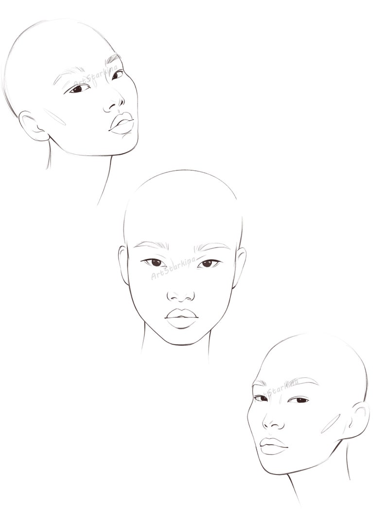 Face Template Fashion Face Templates Drawing Template for - Etsy