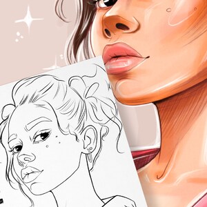 Coloring Page Portrait, Coloring Book, Coloring Pages for Adults