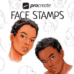 Pennelli per timbri Procreate: volti di donne nere, ragazze afroamericane