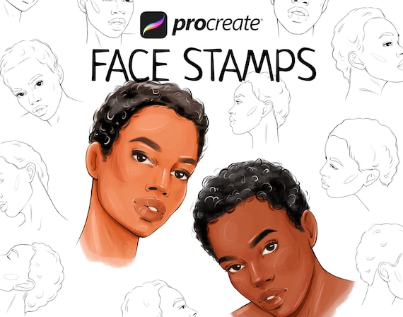 Procreate Face Stamps Black Woman Portrait Procreate Black Etsy