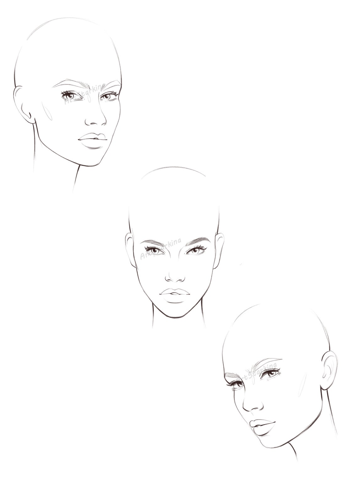FACE PORTRAIT TEMPLATES png black Girl Face asian Girl Face - Etsy