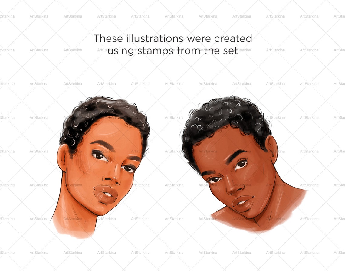 Black Girl Face Templates PNG Black Woman Portrait African - Etsy