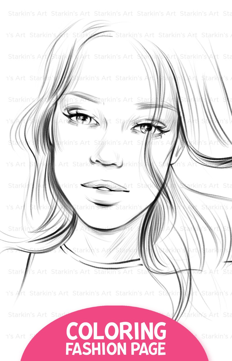 Procreate Coloring Page Fashion Coloring Book Printable Etsy