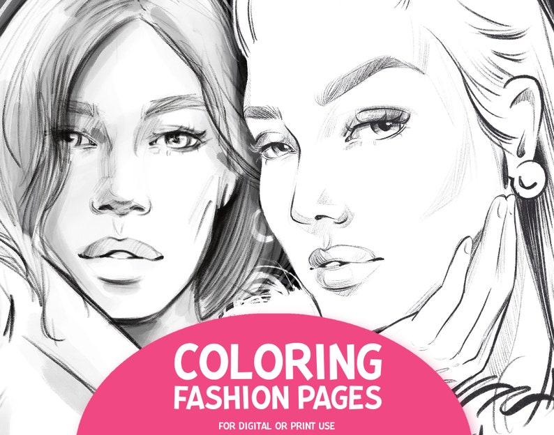 Procreate Coloring Pages Fashion Coloring Book Printable Etsy