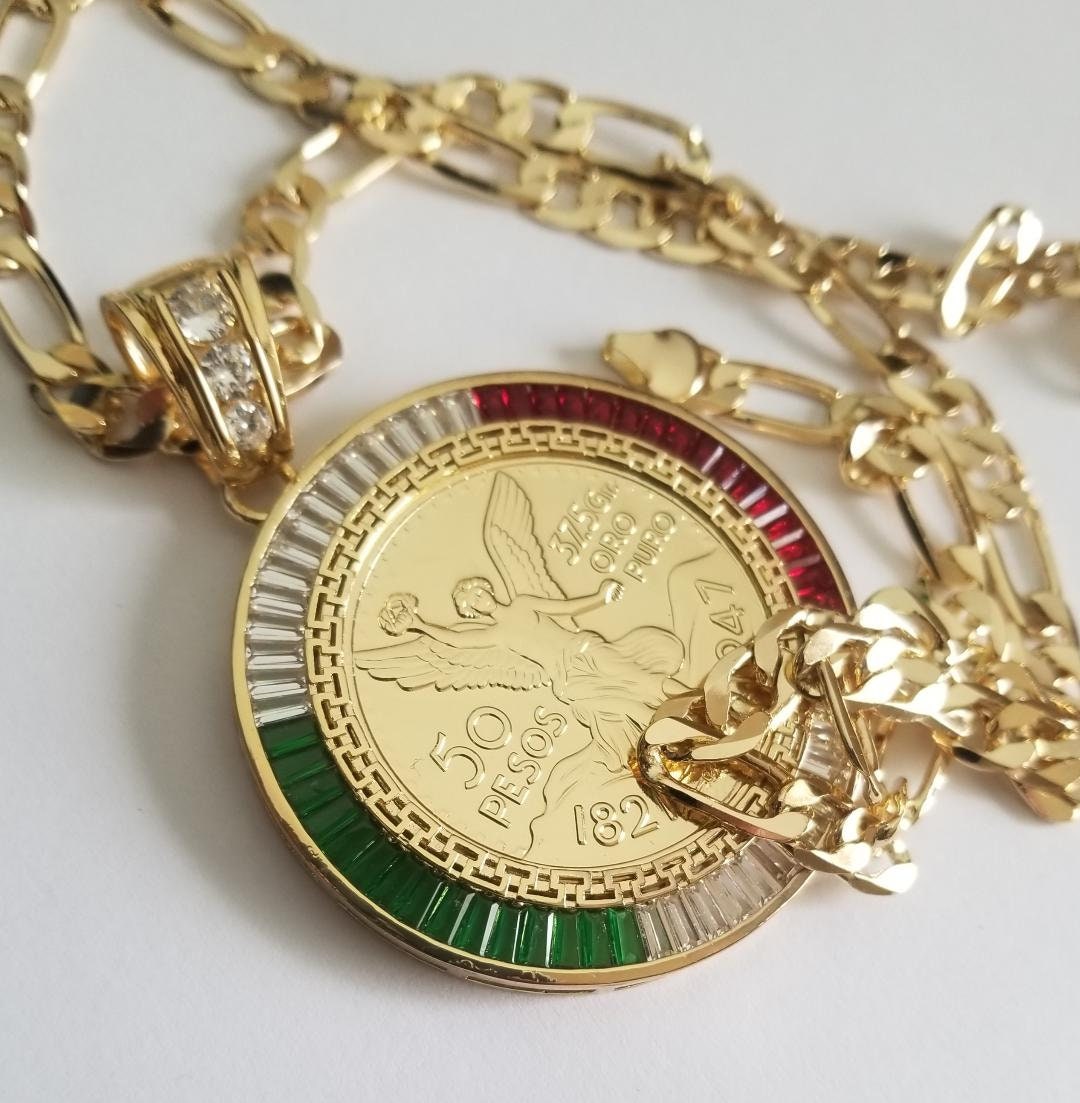 14k Gold Plated Coin 50 Pesos 