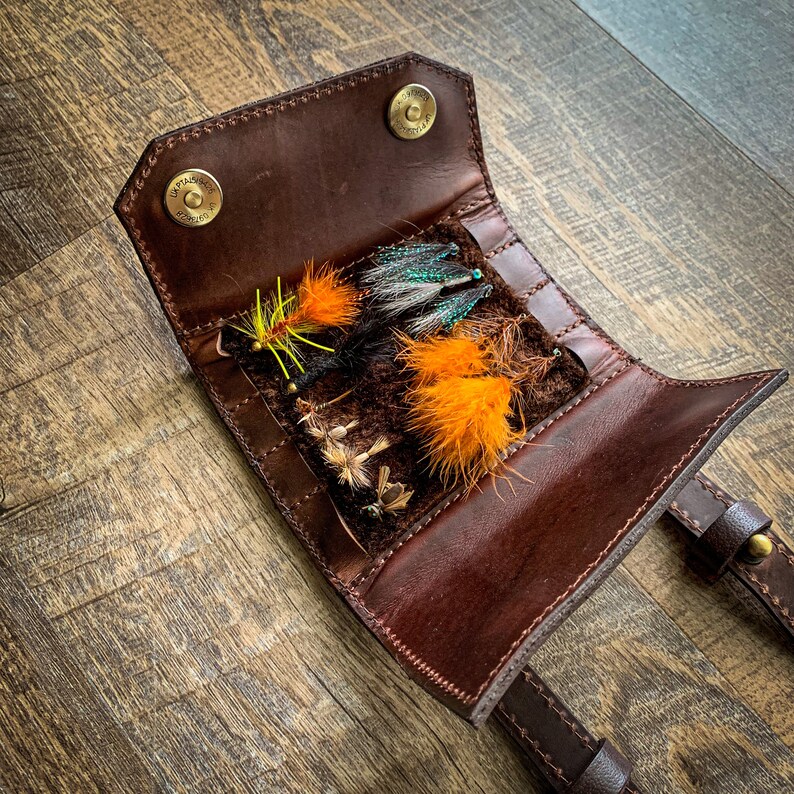 Wearable Leather/canvas Fly Wallet for Fly Fishing Fly Etsy