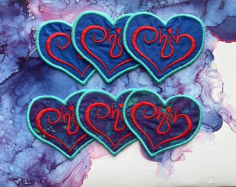 Phish Patch Heart- 3.75"- Iron On Patch- Phish embroidered Handmade Patch