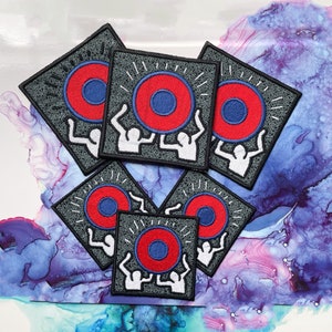 Phish Patch- Iron on- Keith Haring Inspired- Phishman Donut- Handmade Patch