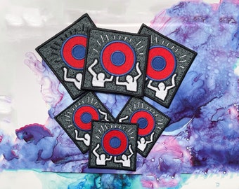 Phish Patch- Iron on- Keith Haring Inspired- Phishman Donut- Handmade Patch
