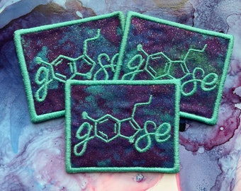 Goose Band Embroidered Patch: Serotonin Chemical Design - Iron On