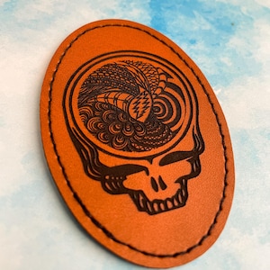 Steelie Mandala Patch 3&quot; Grateful Dead Patch- Leather- Iron On- Handmade Patch