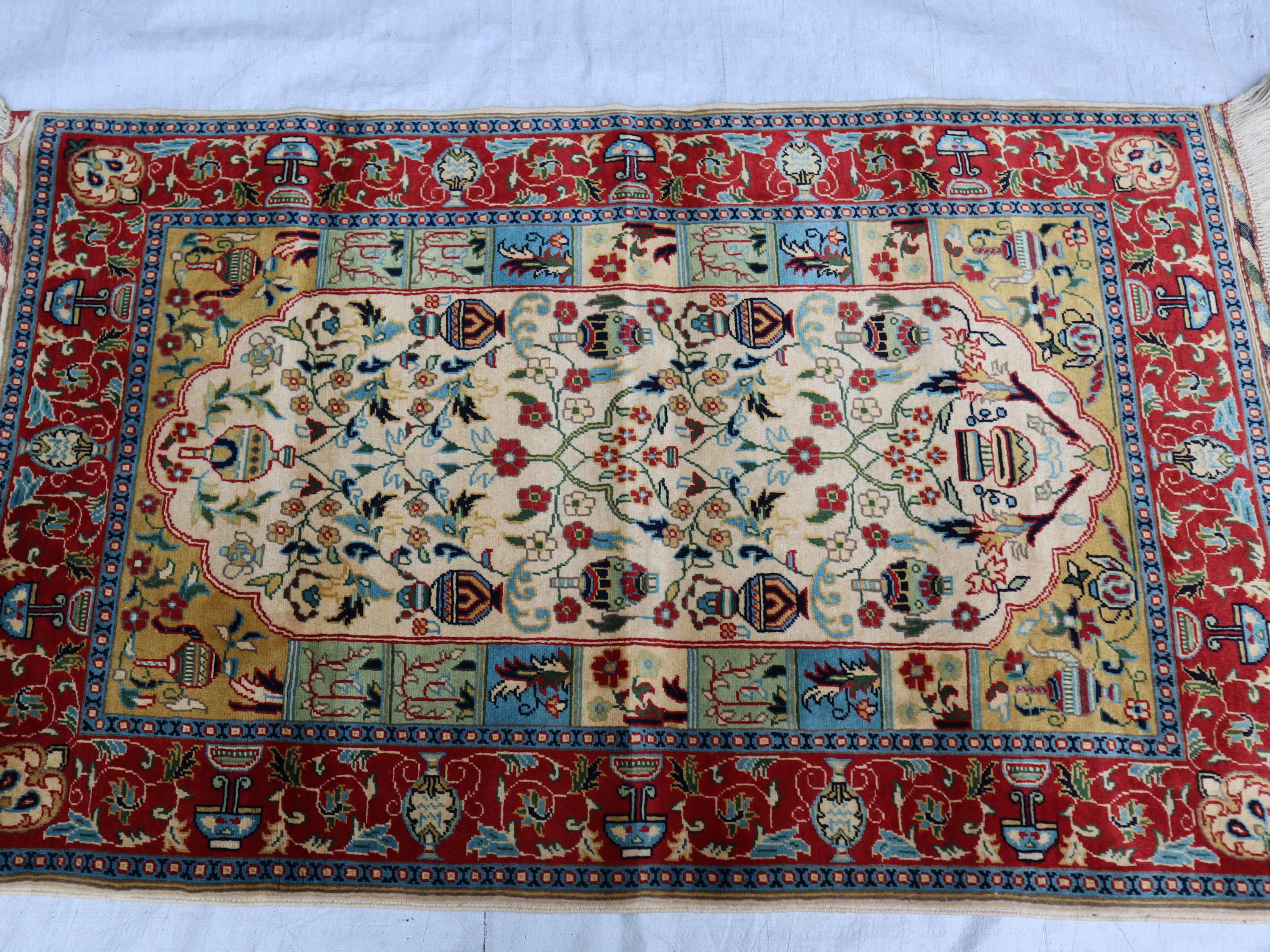 3x5 ハンドメイド ベージュレッドラグ、小さなアフガニスタン 3x5 ハンドメイド ベージュレッドラグ、小さなアフガニスタン