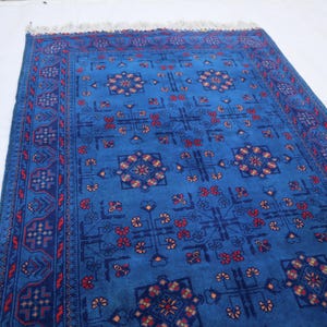 3x4 アフガニスタンヴィンテージラグ/ソフトパイルトルクメン