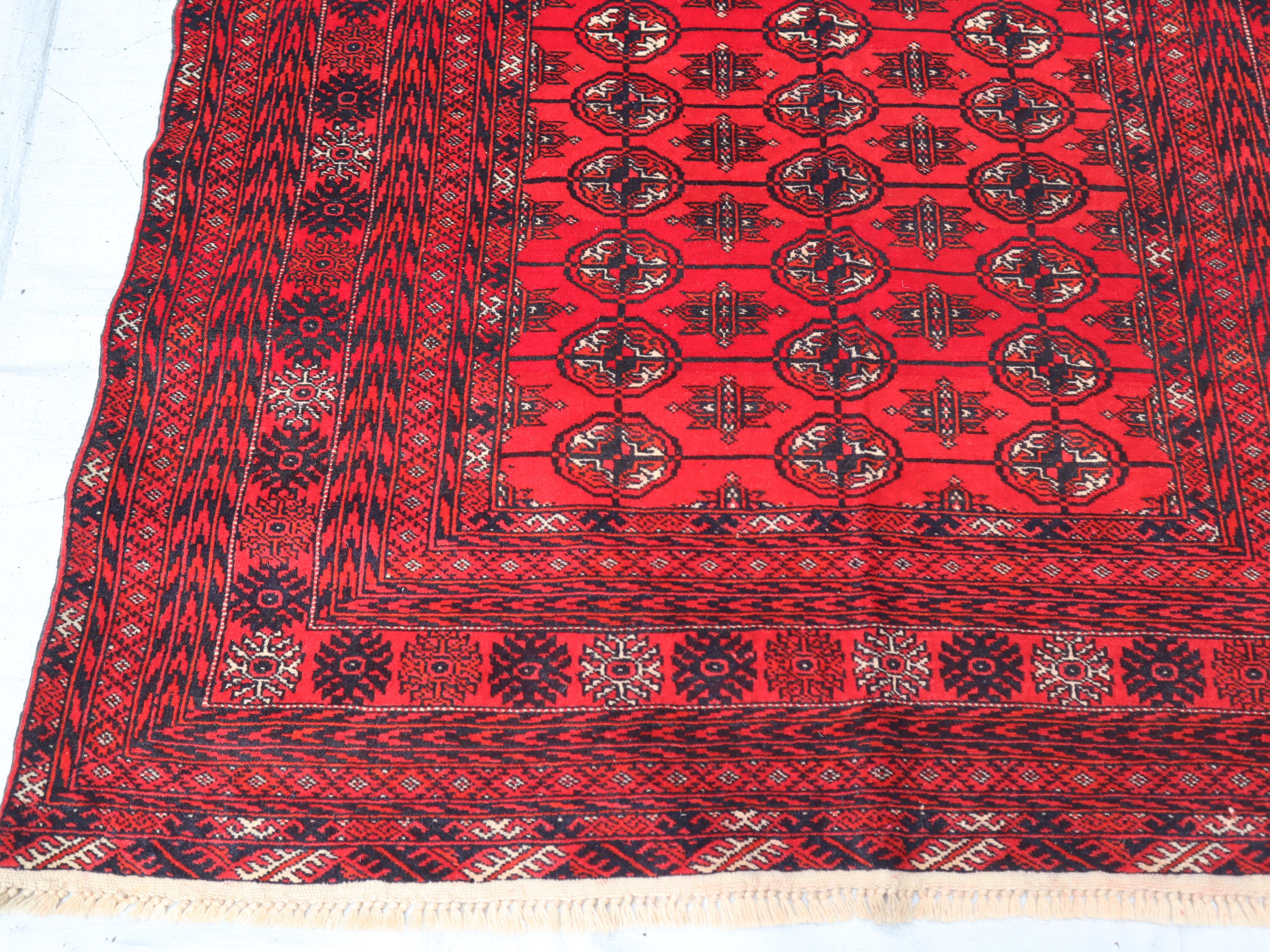 4x6 Ft Afghan Vintage Rug, Handmade Turkmen Tribal Tekke Ethnic