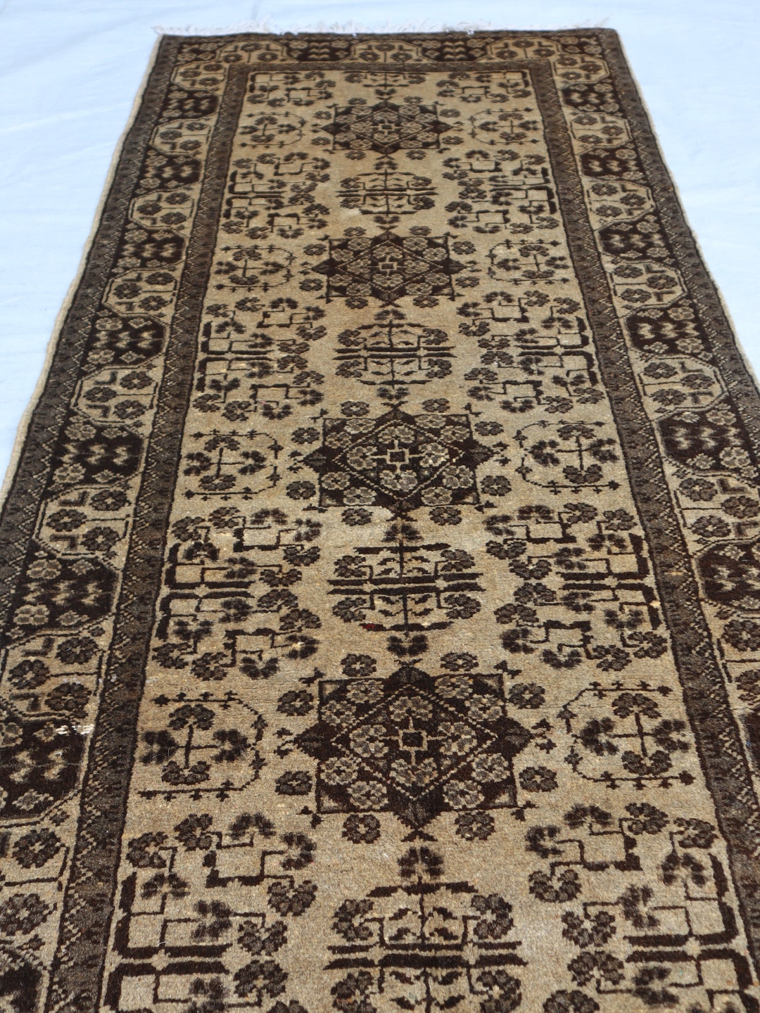 Beige Runner Rug 2x9, Afghan Handmade Organic Wool Boho Aisle Turkish ...
