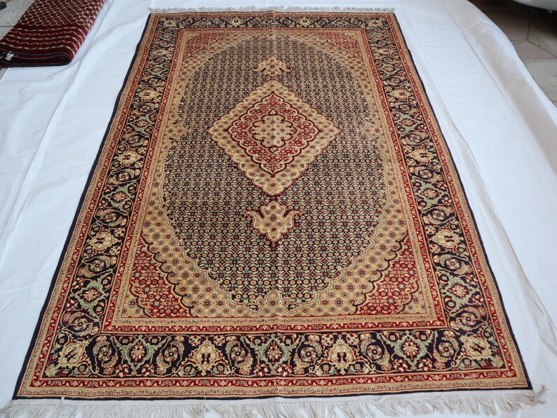 handmade Afghan woven rug, Persian tabriz design rug 7x10 ft