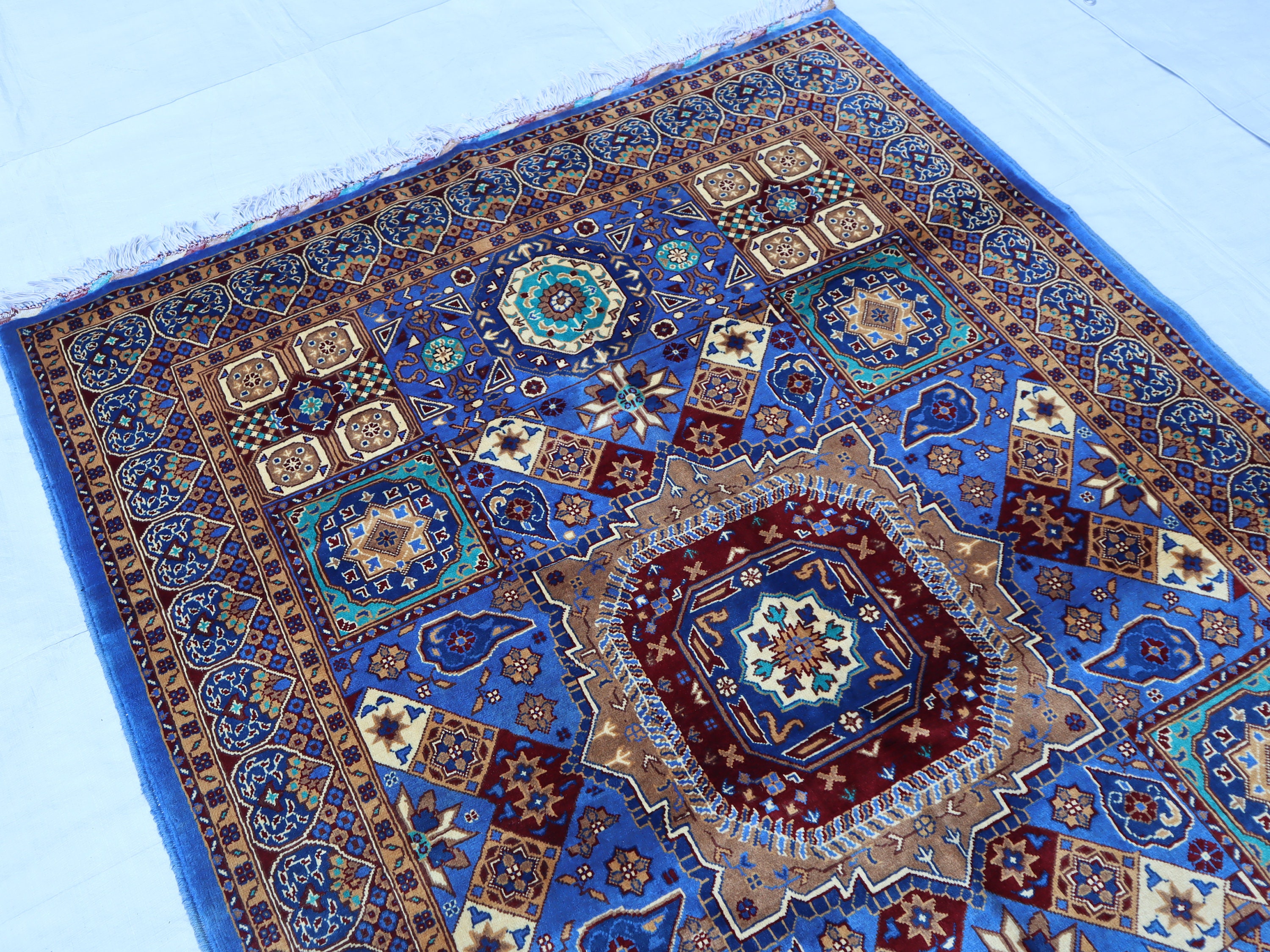 Hand-knotted Wool Mamluk Rug, 5x7 Ft Oriental Medallion Area Rug - Etsy