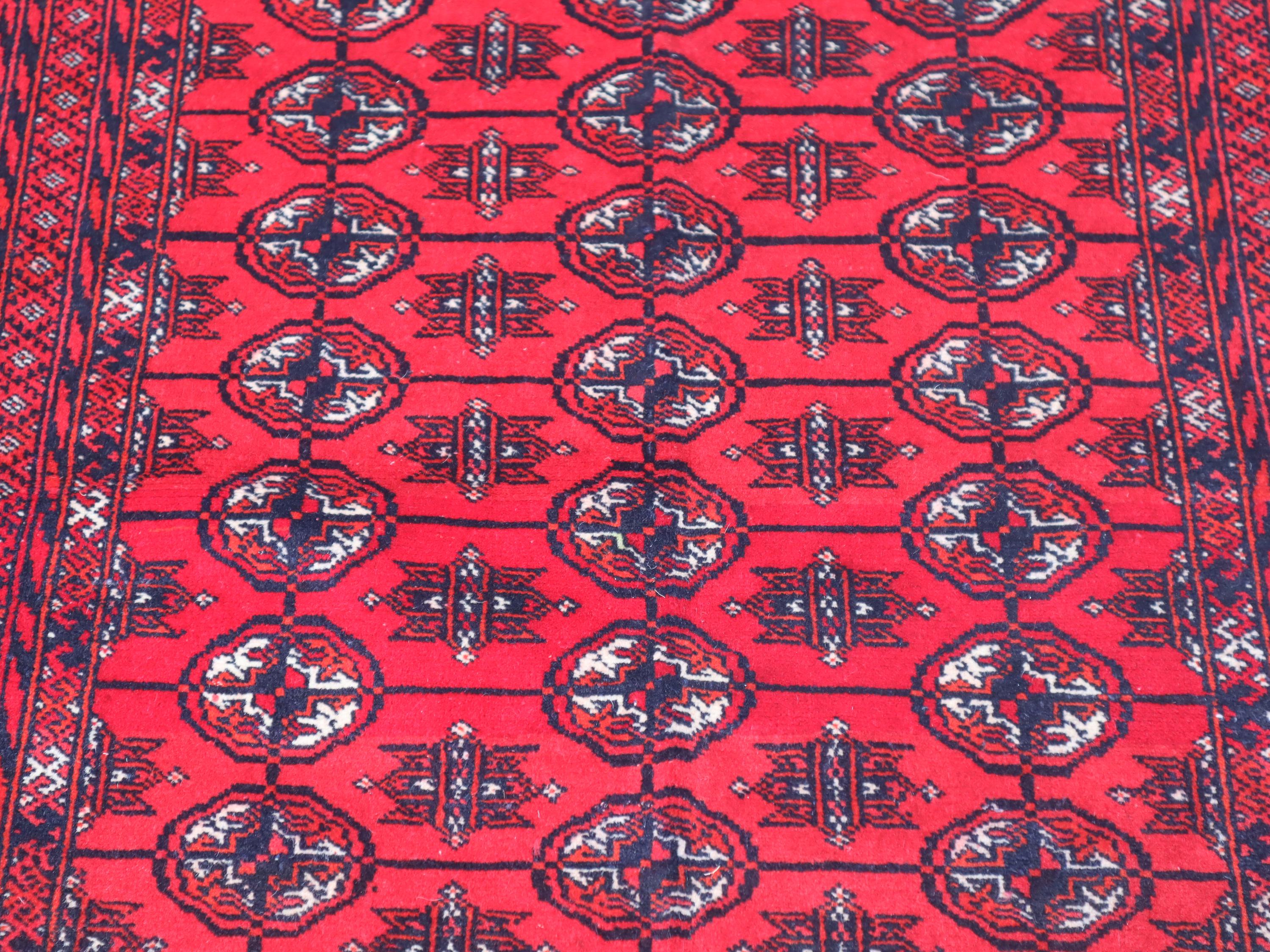 4x6 Ft Afghan Vintage Rug, Handmade Turkmen Tribal Tekke Ethnic