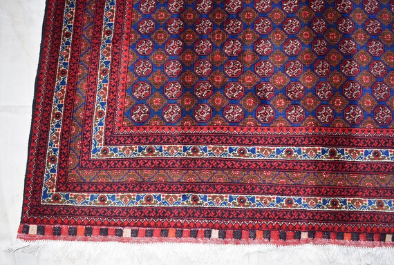 Geometric Traditional Oriental Area Rug RED Wool Hand-knotted Tribal Carpet  3x4