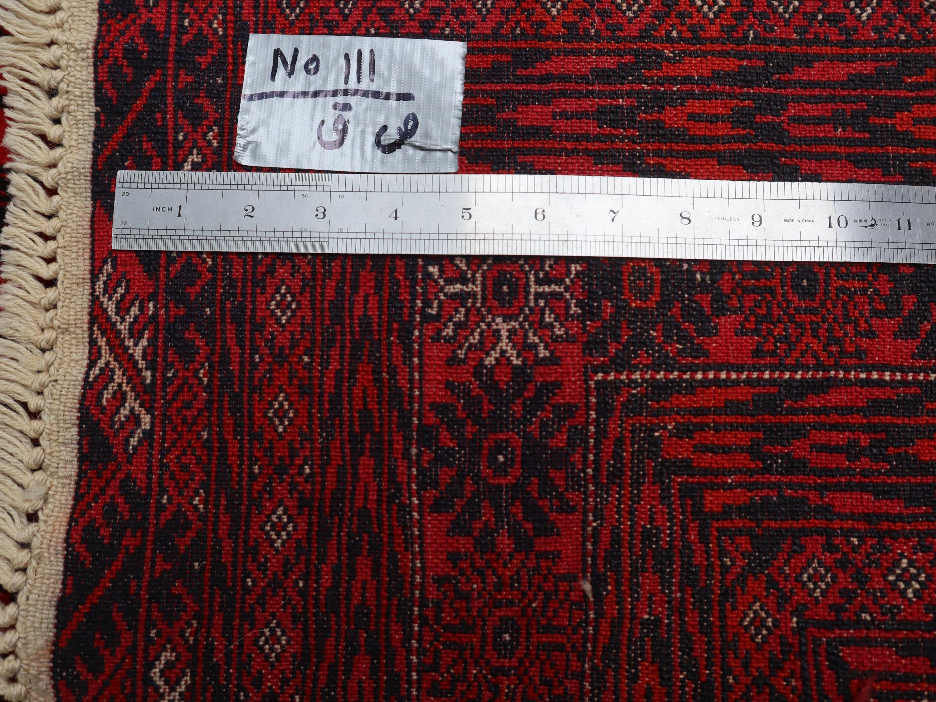 4x6 Ft Afghan Vintage Rug, Handmade Turkmen Tribal Tekke Ethnic