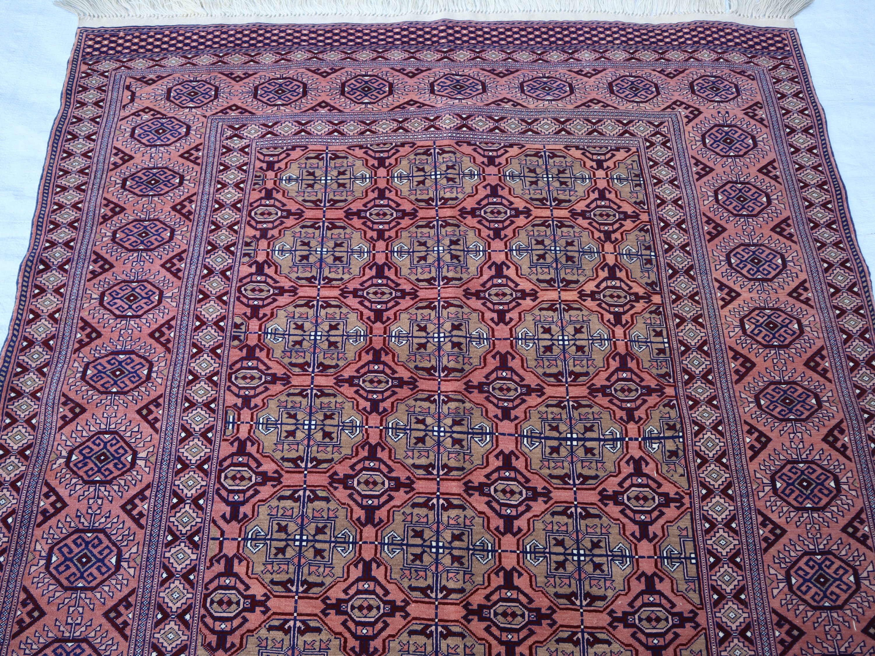 4 x 5フィートのアンティーク トライバル トルクメン ラグ